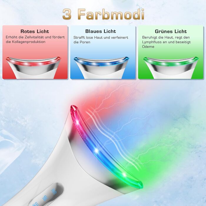 Масажер для обличчя Масажер для обличчя пристрій EMS проти зморшок для обличчя пристрій для масажу підтяжки з 3 режимами світла - 45 інструмент краси світлодіодний масажер для підтяжки шкіри масажер для жінок чоловіків білий