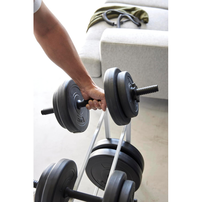 Стійка для гантелей Yamazaki 1963 TOWER, біла, сталь/силікон, 52 x 17 x 54,3 см, біла