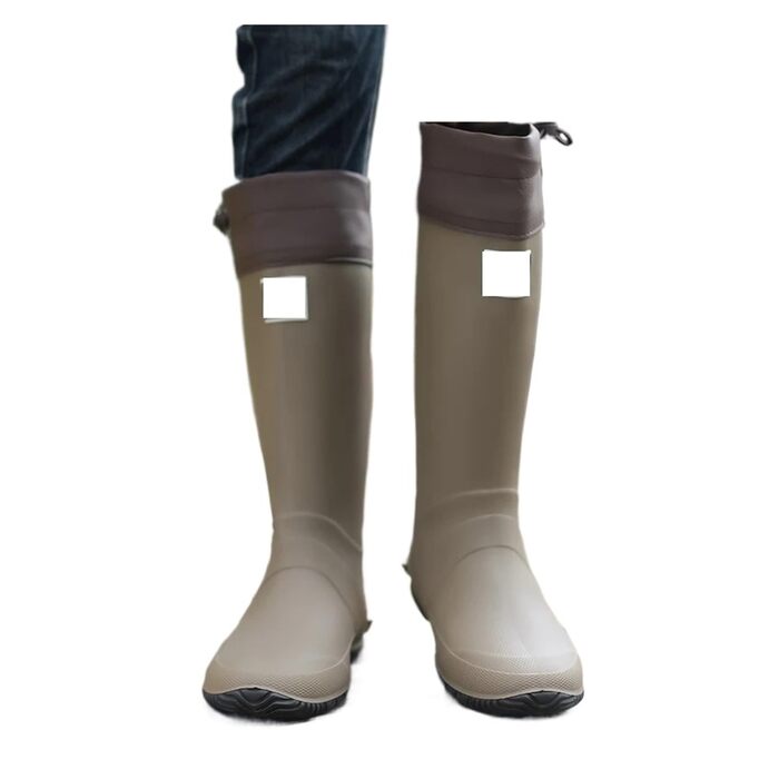 Чоловічі гумові чоботи, високі гумові чоботи, водонепроникні та протиковзкі, функціональні всесезонні чоботи, коричневі, розмір 43 EU