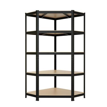 Кутова полиця casa pura Міцна полиця 180x90x40 Полиця та верстак Підвальна полиця, полиця для зберігання (Кутова полиця чорного кольору, 180 x 90 x 40 см) Кутова полиця чорного кольору 180 x 90 x 40 см