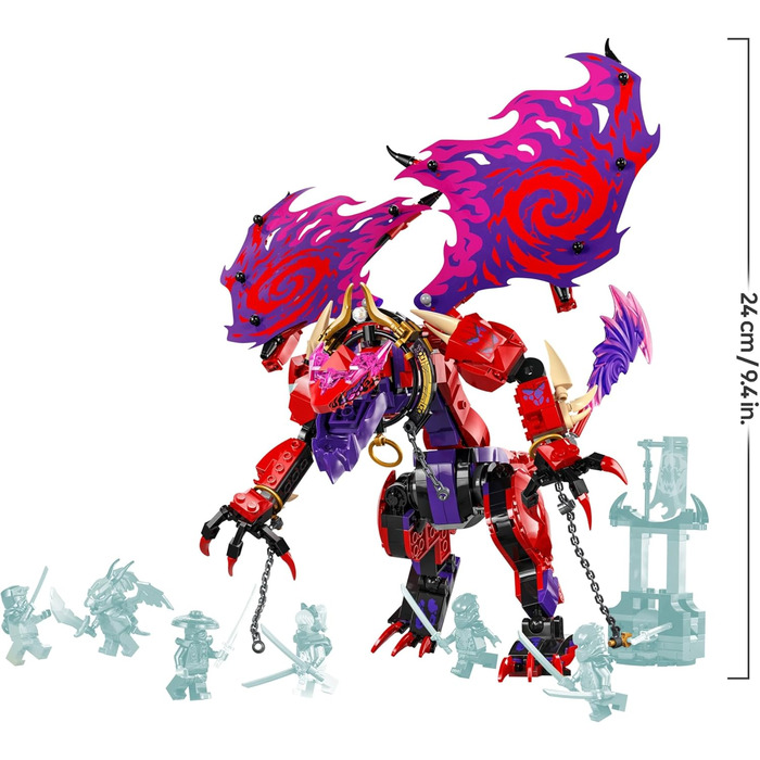 Хаос Дракон Громокіл - Дитяча іграшка - Поворотна фігурка з 6 мініфігурками (Ллойд, Нья, Арін та Сора) - Різдвяний подарунок для хлопчиків та дівчаток віком від 8 років - 71832