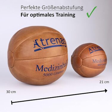 Шкіряний медичний м&39яч Trenas - Оригінальний - 800 г до 5 кг - Медичний м&39яч - Спортивний медичний м&39яч 2,00 кг