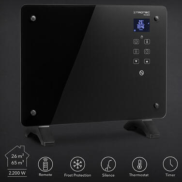 Тепловентилятор керамічний Trotec TFC 220 E 2200W Black (1410000690)