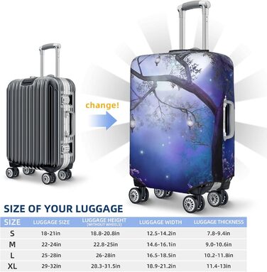 Чохол для валізи Квітучий сад - міцний, для валіз розміром 45.7-81.3 см, чорний, великий