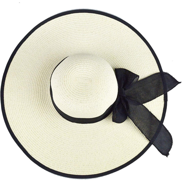 Жіночий широкополий солом&39яний капелюх DRESHOW, складний пляжний сонцезахисний капелюх, UPF 50, один розмір, білий