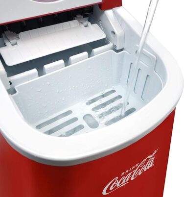 Машина для виробництва кубиків льоду Salco Coca-Cola Льодогенератор Льодогенератор 12 кг, тихий, вартість електроенергії лише 4 ct/заряд кубиків льоду, LED-дисплей, 2 розміри кубиків льоду, ідеально підходить для вечірки чи дня народження