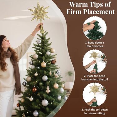 Різдвяна верхівка для ялинки у формі зірки Lewondr