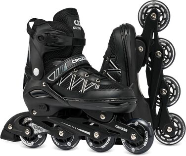 Регульовані роликові ковзани 2-в-1 Torch - колеса 76 мм з поліуретану, твердість гуми 82A, хром ABEC-9 - система подвійної вентиляції та DSAS - легкий корпус з полікарбонату - до розміру 45 (27,5 см-29,5 см)