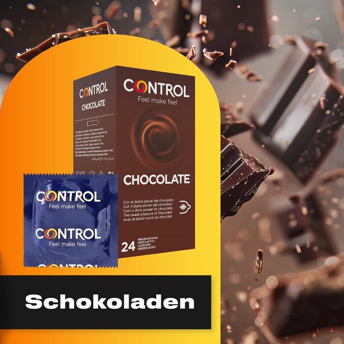 Презервативи з натурального латексу CONTROL CHOCOLATE зі смаком шоколаду - 24 шт. и. Шоколадно-коричневі, 24 шт. и (1 упаковка)