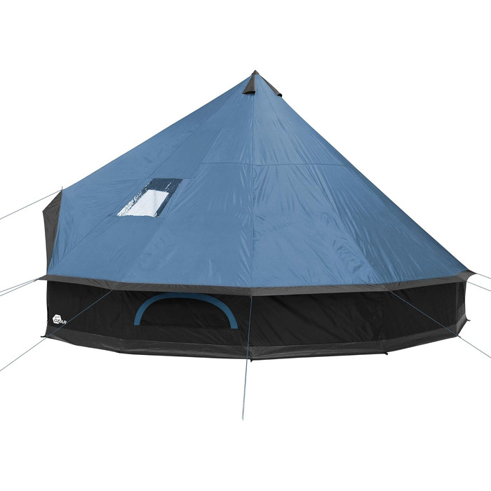 Намет Ravello 500 Teepee Tent для 6-8 осіб Сімейний намет Висота над головою Підлоговий піддон Водонепроникний 5000 мм Синій сірий