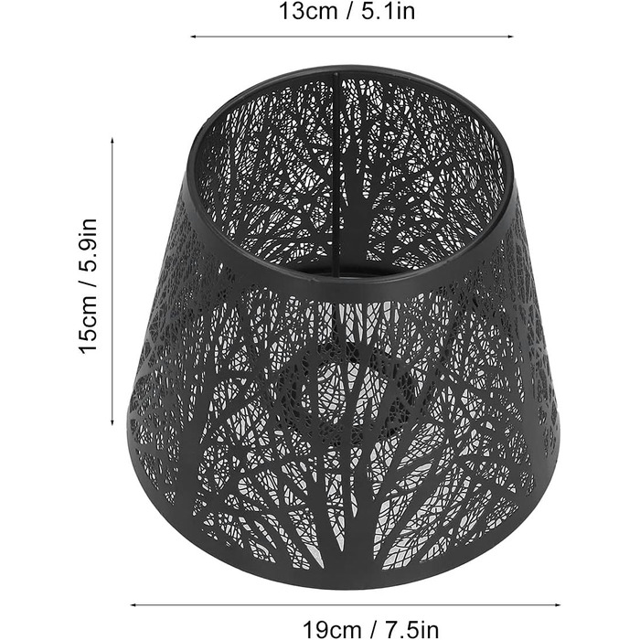 Абажур Yeelur, E27 Чохол для кованої лампи для тумбочки для дому для спальні (чорний)