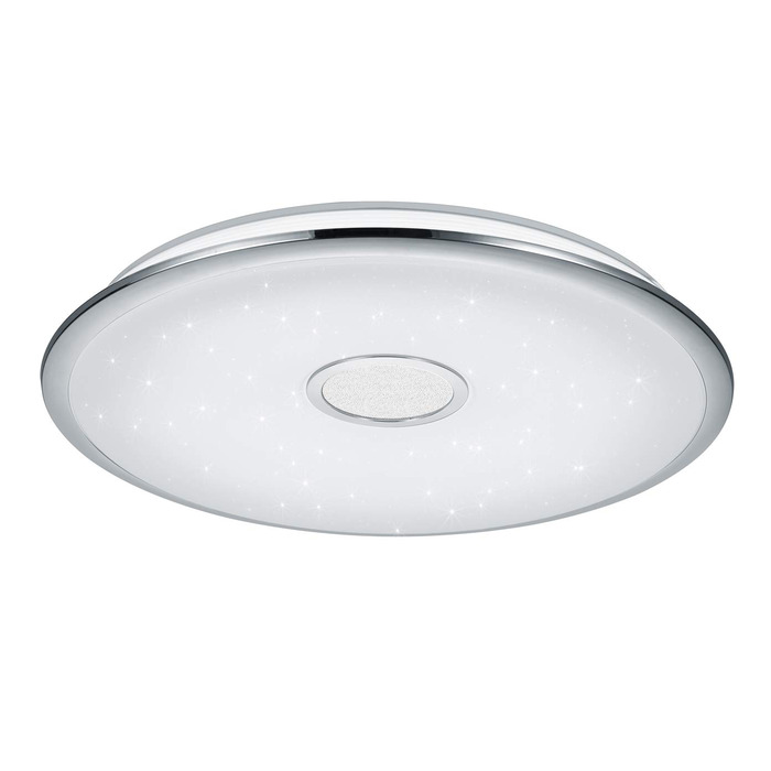 Стеля LED-світильник Trio Leuchten Osaka 678710006, хром, білий акрил з ефектом зоряного неба, 100 Вт, дистанційне керування, регулювання яскравості та кольору світла, функція нічника, діаметр 65 см