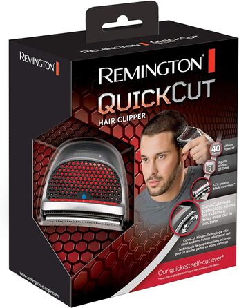 Машинка для стрижки волосся Remington своїми руками самозаточувальна. Леза з нержавіючої сталі/Технологія Curve-Cut для легкого самостійного підстригання/0,5-15 мм Машинка для стрижки волосся (9 насадок-гребінців, робота від мережі/акумулятора, літієва ба