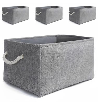 Тканиновий кошик для зберігання Mangata для шафи, різні розміри та кольори, полиці-кошики, коробка для зберігання, 4 шт. (сірий, великий) сірий L-4 шт.