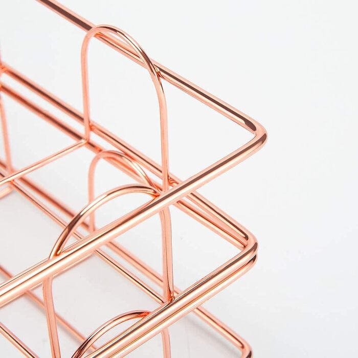 Металевий лоток для документів XINGHE з 2 частин, штабелювані металеві лотки для паперу для столу, для столу, лоток для документів, лоток для листів (рожеве золото)