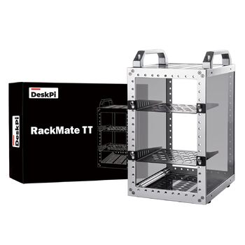 Міні-серверна шафа GeeekPi DeskPi RackMate TT для міні-ПК, мережевих серверів, аудіо- та відеопристроїв, сріблястого кольору
