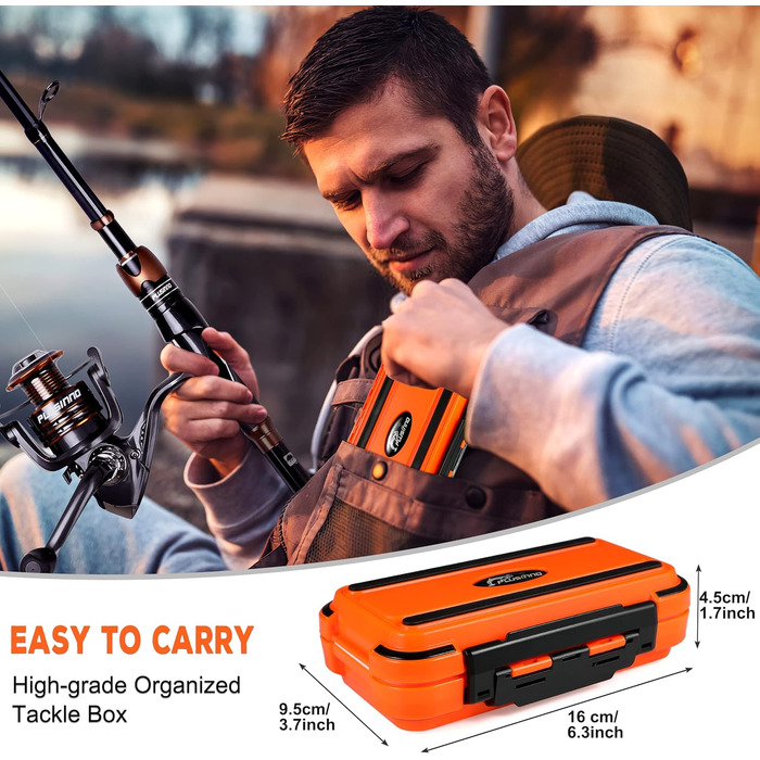 Набір рибальських снастей PLUSINNO з 253 предметів, коробка з рибальськими аксесуарами, рибальські гачки, рибальські вантажі, грузила, блешні, рибальське спорядження для окуня, блакитного окуня, краппі, риболовля