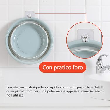 Умивальник, корито для білизни, чаша для миття посуду, чаша для кемпінгу, складана, пластикова, компактна, ідеально підходить для ванної кімнати, кухні, патіо, саду, термостат гумовий (12x3113,5x37) см, синій (12x3113,5x37) см синій