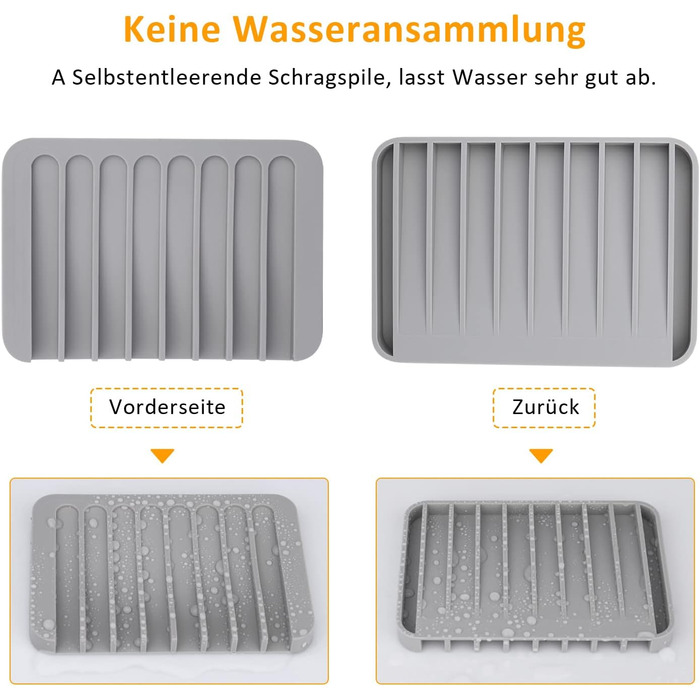 Мильниця, 2 шт. и мильниця силіконова зі зливом, тримач для мила силіконовий для ванної кімнати душ нековзний дизайн мильниця для