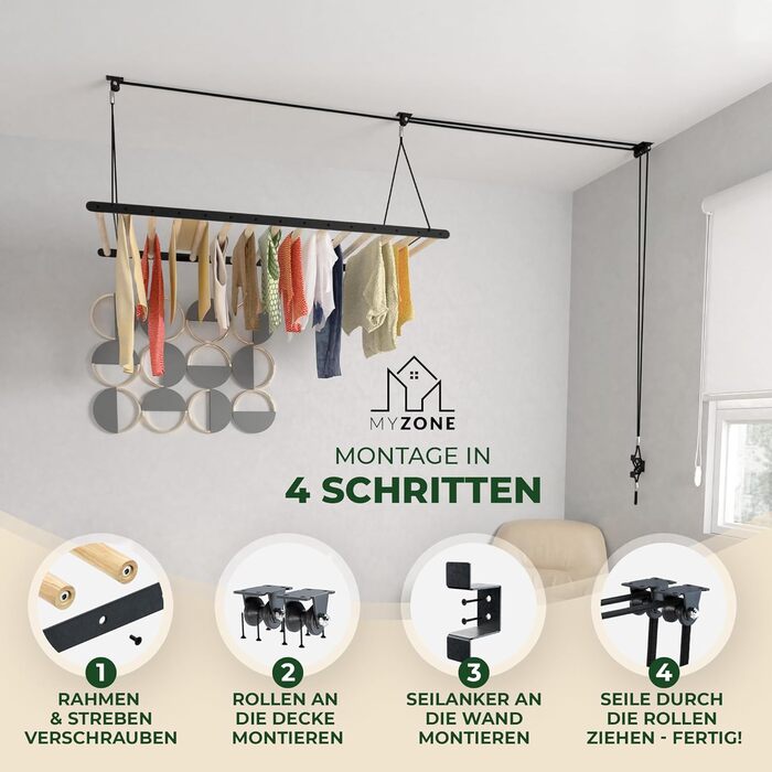 Для одягу кінь стельова компактна, висувна, стійка, 115x60см стельова сушарка для одягу, складна стельова сушарка, висока сушарка