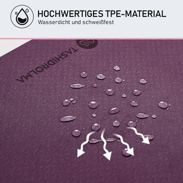 Нековзний килимок для йоги, килимок для вправ з ремінцем для перенесення, спортивний килимок для тренажерного залу, для дому, подорожей, 183x61 см, фіолетовий/рожевий