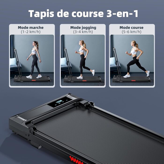 Складана бігова доріжка для дому - килимок для ходьби для домашнього столу, складна бігова доріжка, тиха, складна міні-бігова доріжка, невеликий офісний біговий тренажер під столом, 6 км/год