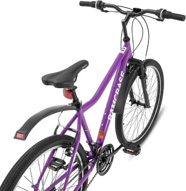 Жіночий гірський велосипед HILAND BAMCBASE 26 дюймів, 21-швидкісний сталевий рама для дорослих, чоловічий гірський велосипед з амортизаційною вилкою, фіолетовий