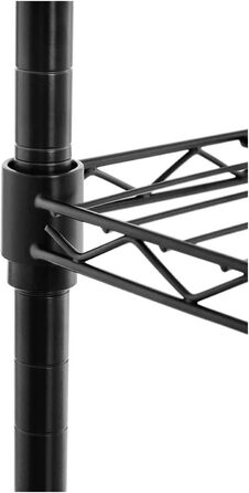 Металевий стелаж Royal Catering RCMR-1500P19T, вставний стелаж, побутовий стелаж, окремостоячий стелаж, 55x45x149,5 см, 150 кг, чорний