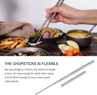 Безмежна подорож Складні телескопічні титанові палички для їжі Кемпінг Кемпінг Пікнік Складаний посуд Столові прибори Ti1004T