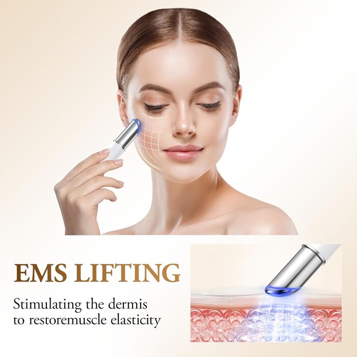 Масажер для очей, ANLAN 402 Масажер для обличчя Eye Fresher Electric EMS Face Device LED Light Therapy Масажер для обличчя для видалення темних кіл, масажер для обличчя та очей проти зморшок проти старіння Режим-2