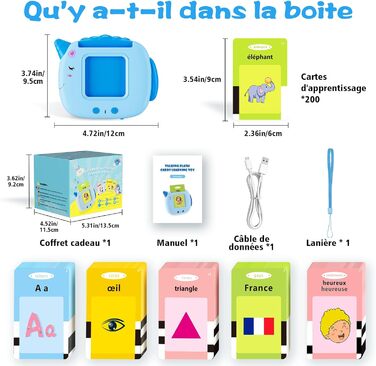 400 Mots, Jeu Educatif Pour Enfants ds 12 Mois, Developpement du Langage, Montessori Jouets Interactifs Pour Prscolaires Garons Filles 2-6 -Bleu, 400 Mots, Jeu Educatif Pour Enfants ds 12 Mois, Developpement du Langage, Montessori Jouets Interactifs Pour 