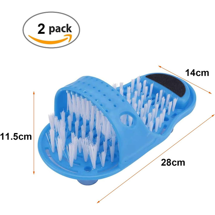 Щітка для ніг, Tianher 2 шт. и Засіб для чищення ніг у ванній кімнаті Масажери для ніг Тапочки Щітки для ніг з присоскою на підлозі для душу, спа-масажу.