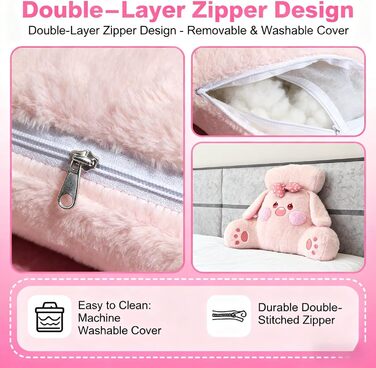 Самозігрівальна плюшева подушка для читання, 75 x 50 см, спинка ліжка з підлокітником, тепла подушка для зими, затишна м&39яка подушка для дітей, велика подушка для спини дивана, прикраса для автомобіля (рожева троянда)