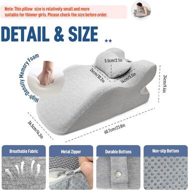 Подушка на животі Ергономічна подушка-відкидка для читання в ліжку, з пінопластовою опорою та дихаючою тканиною, клиноподібна подушка обличчям вниз зі знімним чохлом, сірий колір