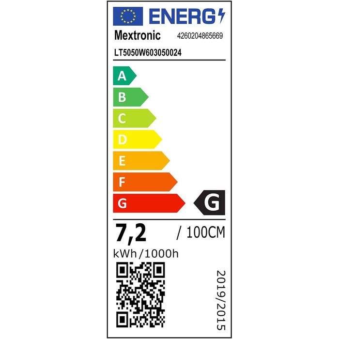 Світлодіодна стрічка Mextronic 5050, холодне біле світло (6000K), 36W, 500 см, 24V, IP20