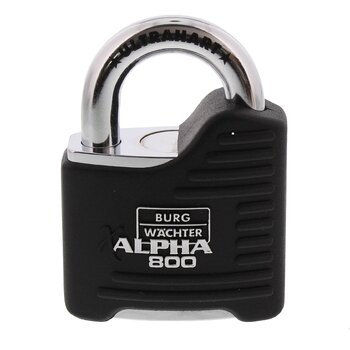 Замок навісний Burg-Wchter Alpha 800 65 SB, загартований, дужка 11 мм, захист від свердління та зрізання, 2 ключі
