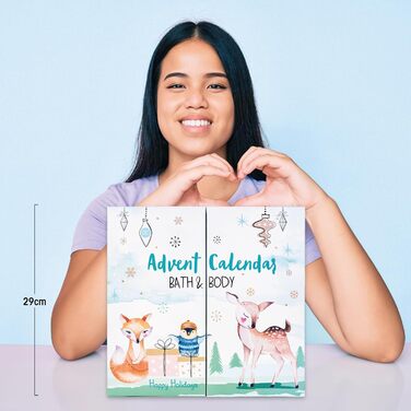 Адвент-календар краси на 2025 рік для дівчаток з 24 косметичними продуктами Адвент-календар краси з лосьйоном для тіла, бомбочками для ванни, гелем для душу, шампунем, бальзамом для губ, кремом для рук та багатьма іншими Різдвяний календар для підлітків О