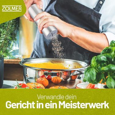 Млин для мускатного горіха ZOLMER з контейнером для зберігання I надзвичайно гострий подрібнювач для найтоншого мускатного порошку i Млин для мускатного горіха з нержавіючої сталі для мускатного горіха i Подрібнювач мускатного горіха