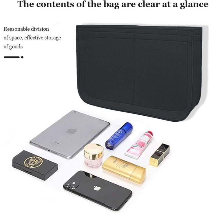 Фетровий органайзер Lckaey для сумки Hermes Evelyne III TPM PM GM вставка для сумки mini 16 29 33 органайзер для гаманця Y003 Blac