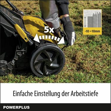 Електричний аератор газону POWXG75160, 1600 Вт, ширина захвату 360 мм 2-в-1 вентилятор та аератор для вашого саду