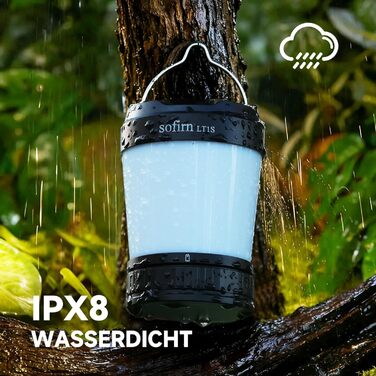 Ліхтар для кемпінгу Sofirn LT1S з плавним регулюванням яскравості, акумуляторний кемпінговий ліхтар 2700k-6500k, USB-C, режими червоного світла SOS, час роботи до 500 годин, водонепроникний наметовий ліхтар IPX8 для кемпінгу, походів, відключення електрое