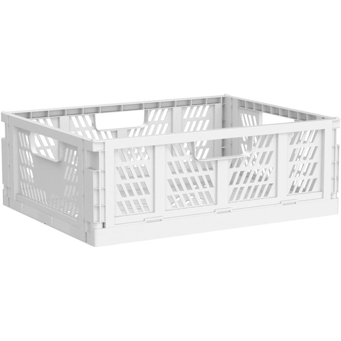 Складані пластикові коробки для зберігання, полиці-кошики, набір із 4 складних кошиків для зберігання, вставки для кухонних шухляд, штабелювані коробки для зберігання, транспортні коробки, контейнери для шаф, куби, домашній офіс, спальня, кухня - білі