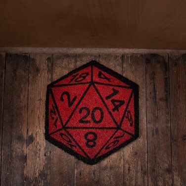 Килимок для дверей getDigital W20 Cube - Килимок для гіків, нердів та рольових гравців, виготовлений зі 100 натурального кокосового волокна - 45 x 50 см