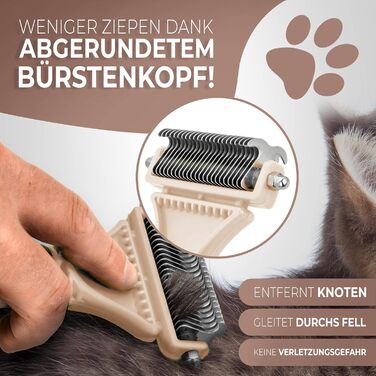 Набір професійних щіток для котів Pretty Paw I Набір для грумінгу котів - 100 гігієна та комфорт завдяки заокругленим масажним щетинам I Щітка для оптимального розчісування короткої та довгої шерсті I Щітка для підшерстя