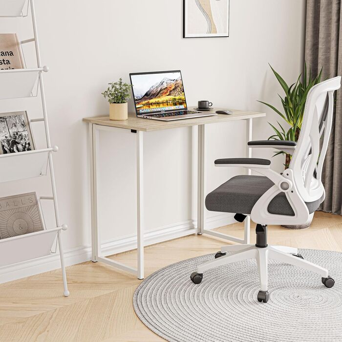 Складаний стіл Dripex, невеликий письмовий стіл, складаний, 80 x 45 см, не потребує складання, комп&39ютерний стіл, компактний стіл для домашнього офісу, кабінету, ПК (дуб)