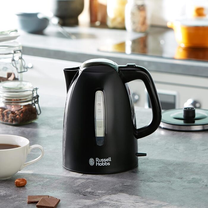 Чайник Russell Hobbs 1,7 л, 2400 Вт, синє світлодіодне підсвічування Textures (функція швидкого закипання, знімний фільтр від наки