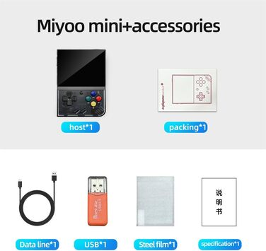 Портативна ігрова консоль для Miyoo Mini Plus, 3,5-дюймовий IPS екран, портативна консоль для Linux-системи, емулятор 64G 20000 класичних ігор, портативний з портативною сумкою, підтримує Wifi Combat Black 1