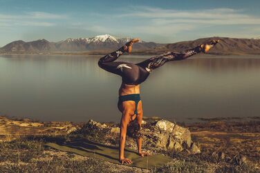 Килимок для йоги Harmony - Килимок для йоги, розроблений для надійного зчеплення та утримання пози, олеозелений, 68 дюймів