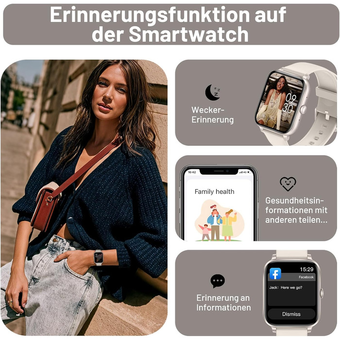 Розумний годинник ASWEE для чоловіків та жінок із Bluetooth-дзвінками, 1,83-дюймовий HD-фітнес-годинник, 123 спортивних режимів, фітнес-трекер із крокоміром, водонепроникність IP67 для Android та iOS, подарунки на День святого Валентина, зоряне сяйво