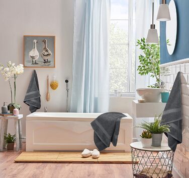 Рушники Utopia - набір бавовняних рушників з 8 предметів з вішалкою - 2 банних рушники, 2 рушники для рук та 4 мочалки - (сірий)